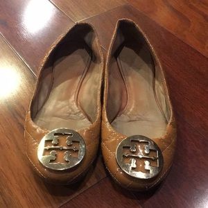 Tory Burch quilted nude flats